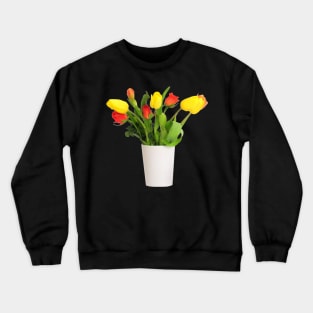 Yellow Tulips and Red Roses Crewneck Sweatshirt